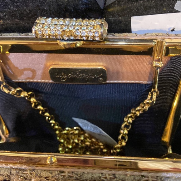 Formal Beaded Clutch by Inge Christopher evening bag BNWT rhinestone clasp - Picture 3 of 6